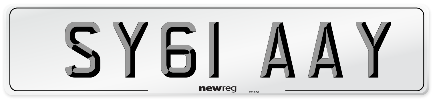 SY61 AAY Number Plate from New Reg